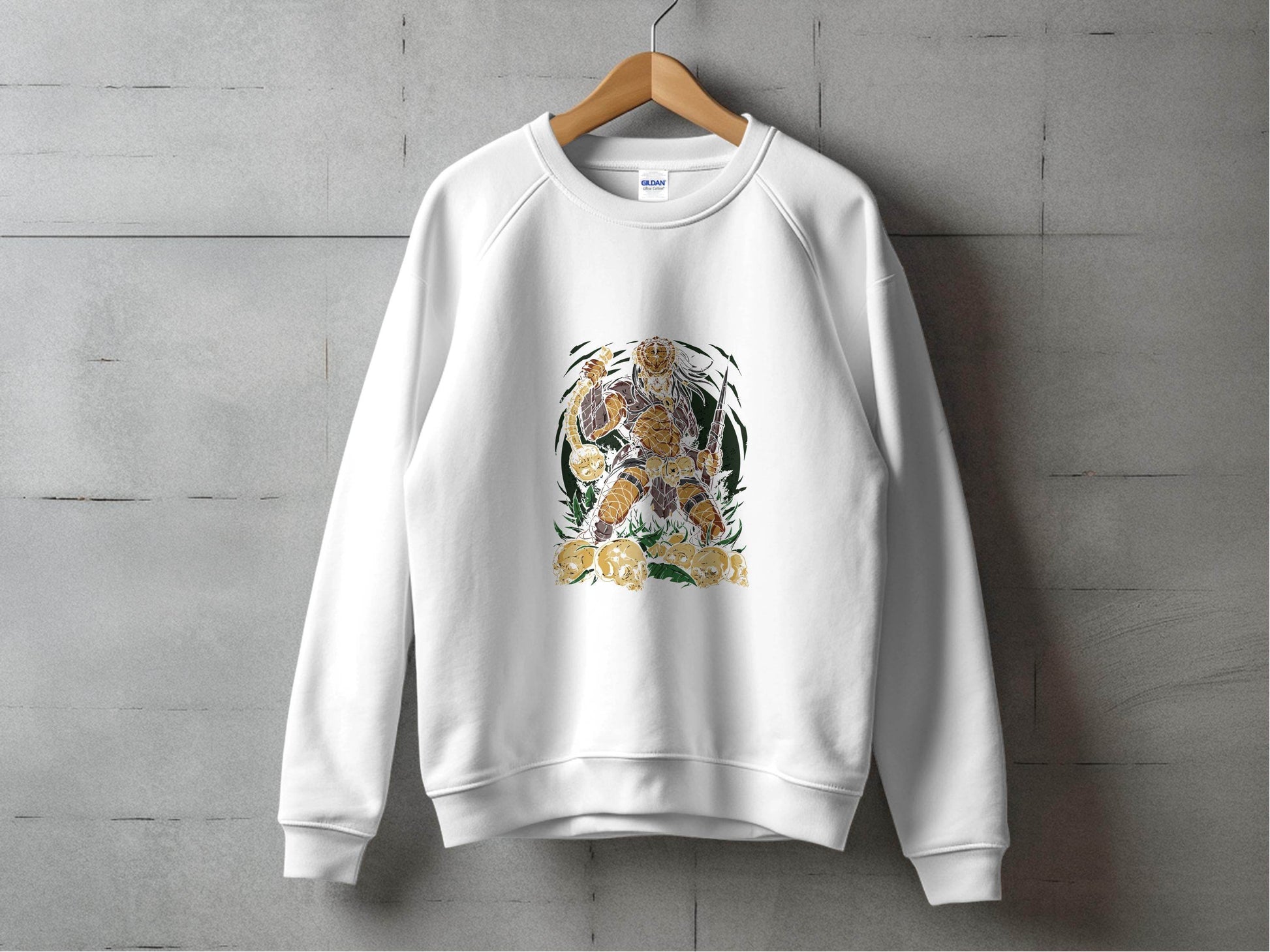 Alien Hunter Predator Weapon In Skulls Design Graphic Sweater - Design & Vybe