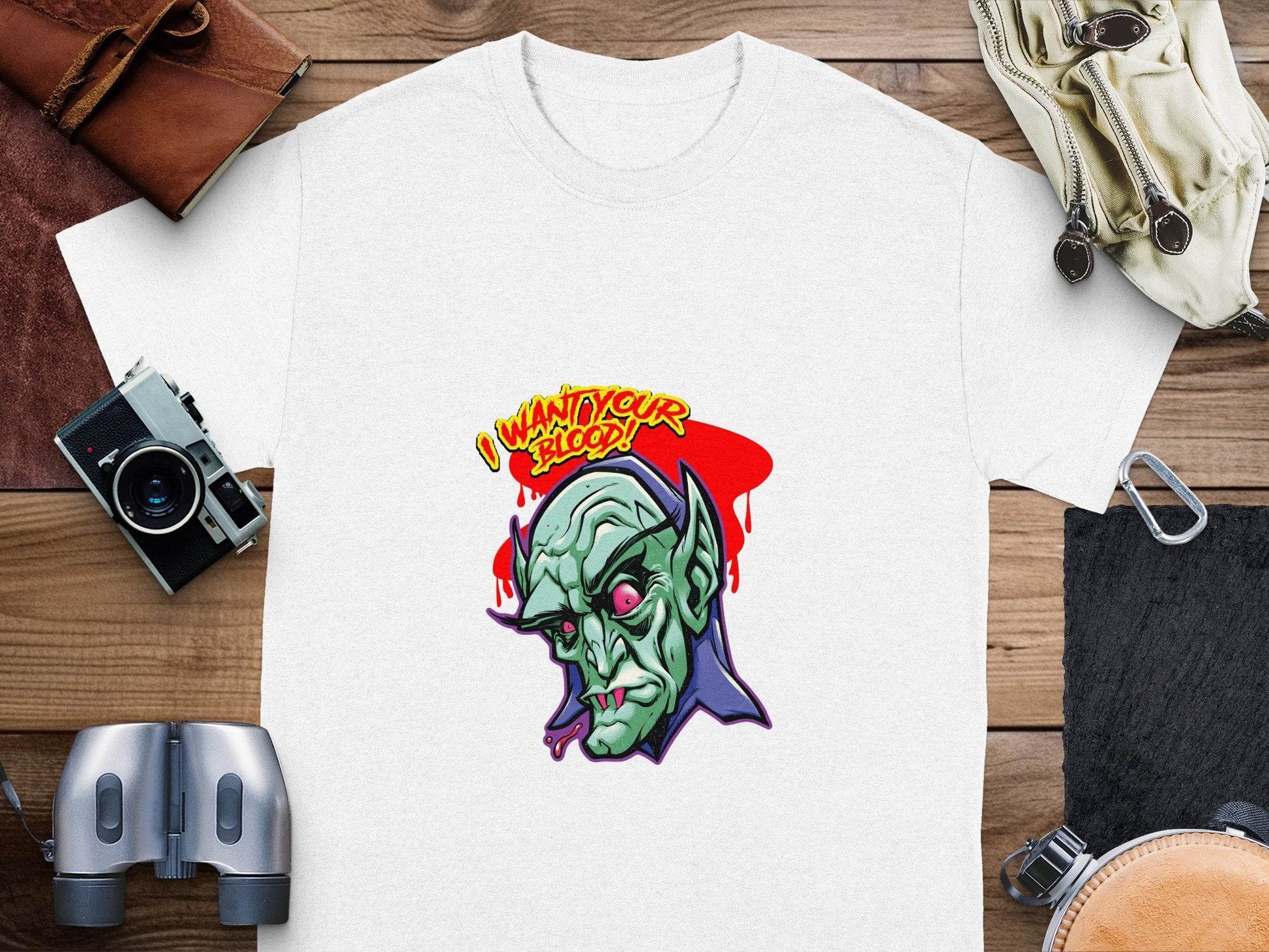 I Want Your Blood Vampire Head Horror Graphic T-Shirt - Design & Vybe