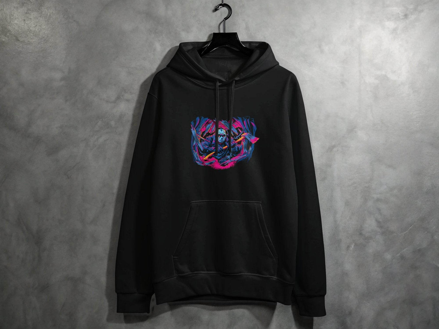 Masked Horror with Axes Abstract Graphics Cool Hoodie - Design & Vybe