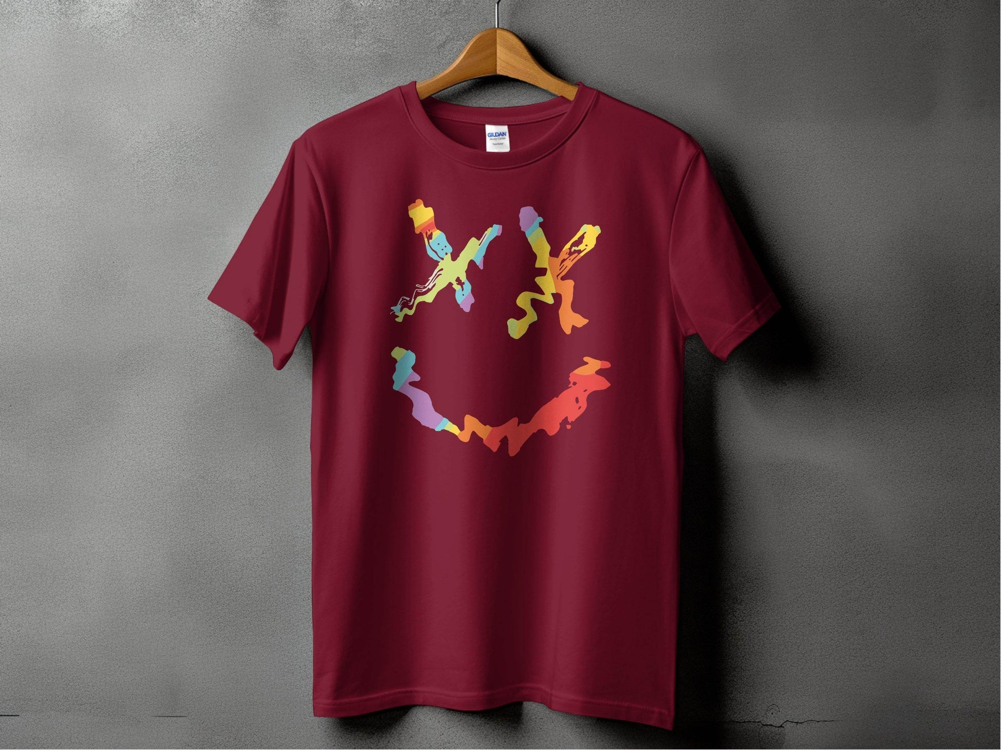 Unique Abstract Dead Smile Colorful Graphic Design Artwork T-shirt - Design & Vybe
