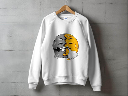 Duality of Nature Smiley Graphic Print Sweater - Design & Vybe