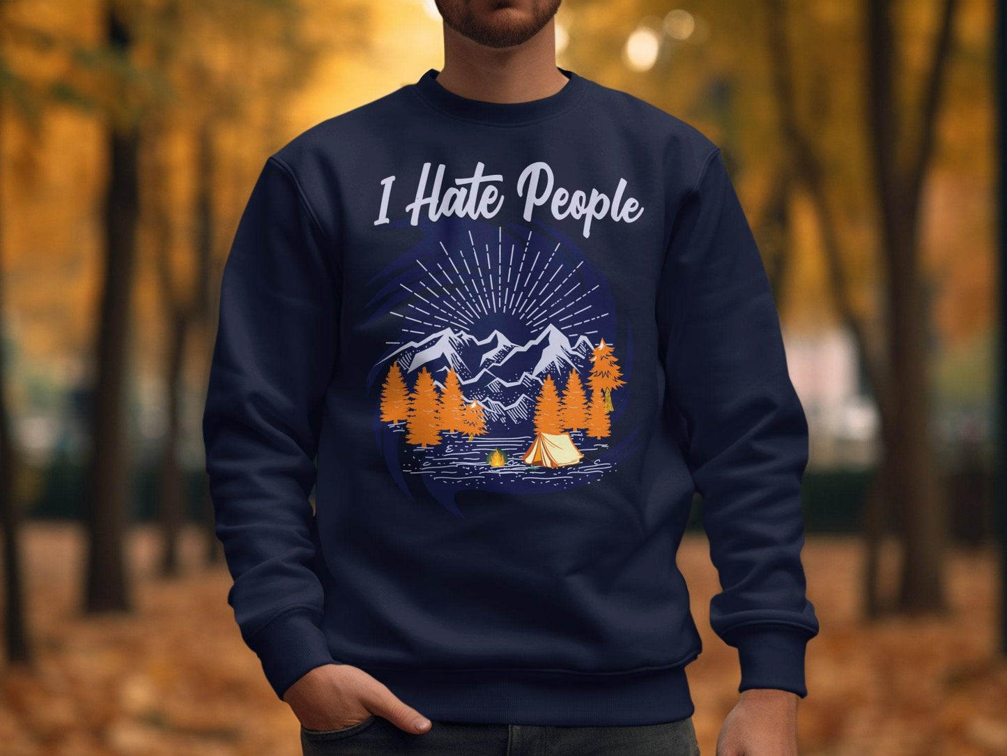 Outdoor Camping Design I Hate People Graphic Sweater - Design & Vybe