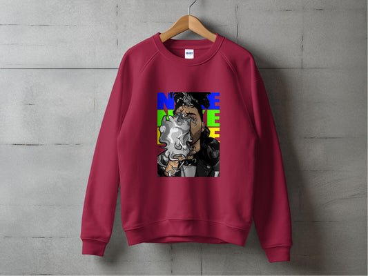 Smoke Art Graphic Red Long Sleeve Sweatshirt product type