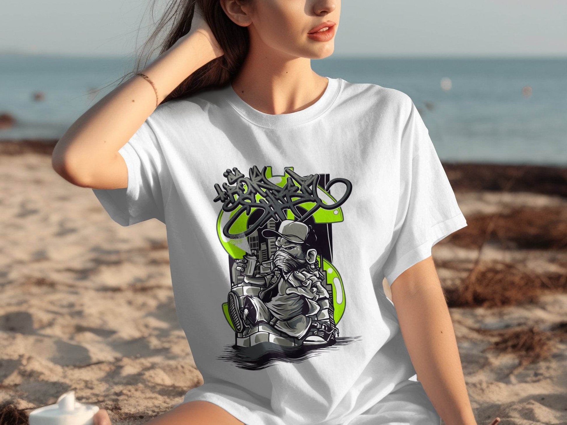 Urban Street Art Graffiti Character Design Printed T-Shirt - Design & Vybe