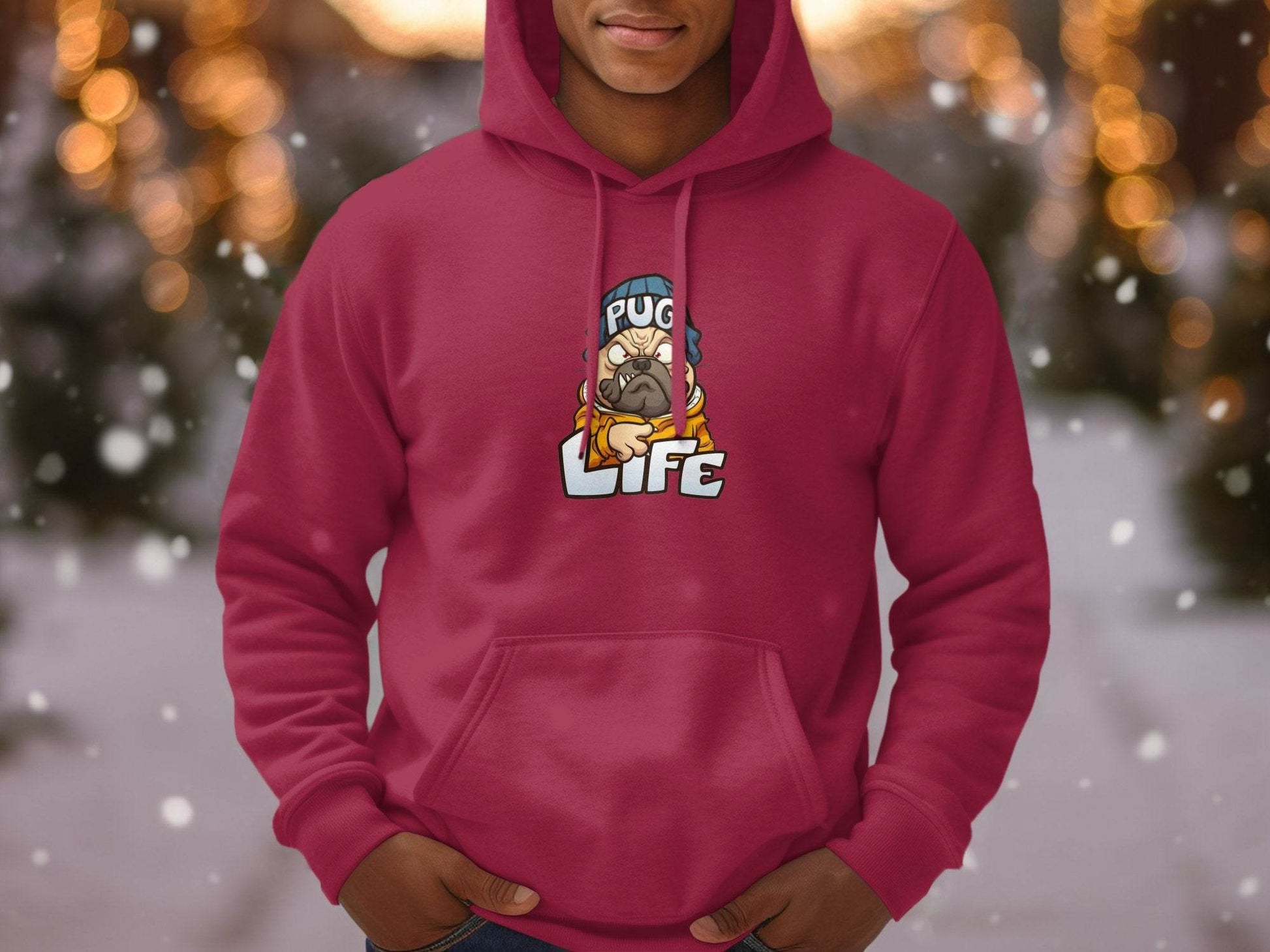 Cartoon Pug With Attitude Pug Life Design Style Hoodie - Design & Vybe