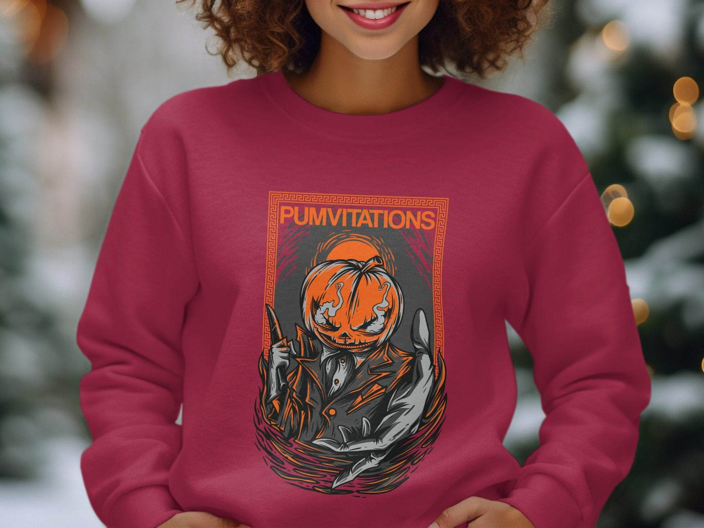 Pumvitations Design for Halloween Pumpkin Man Sweater - Design & Vybe