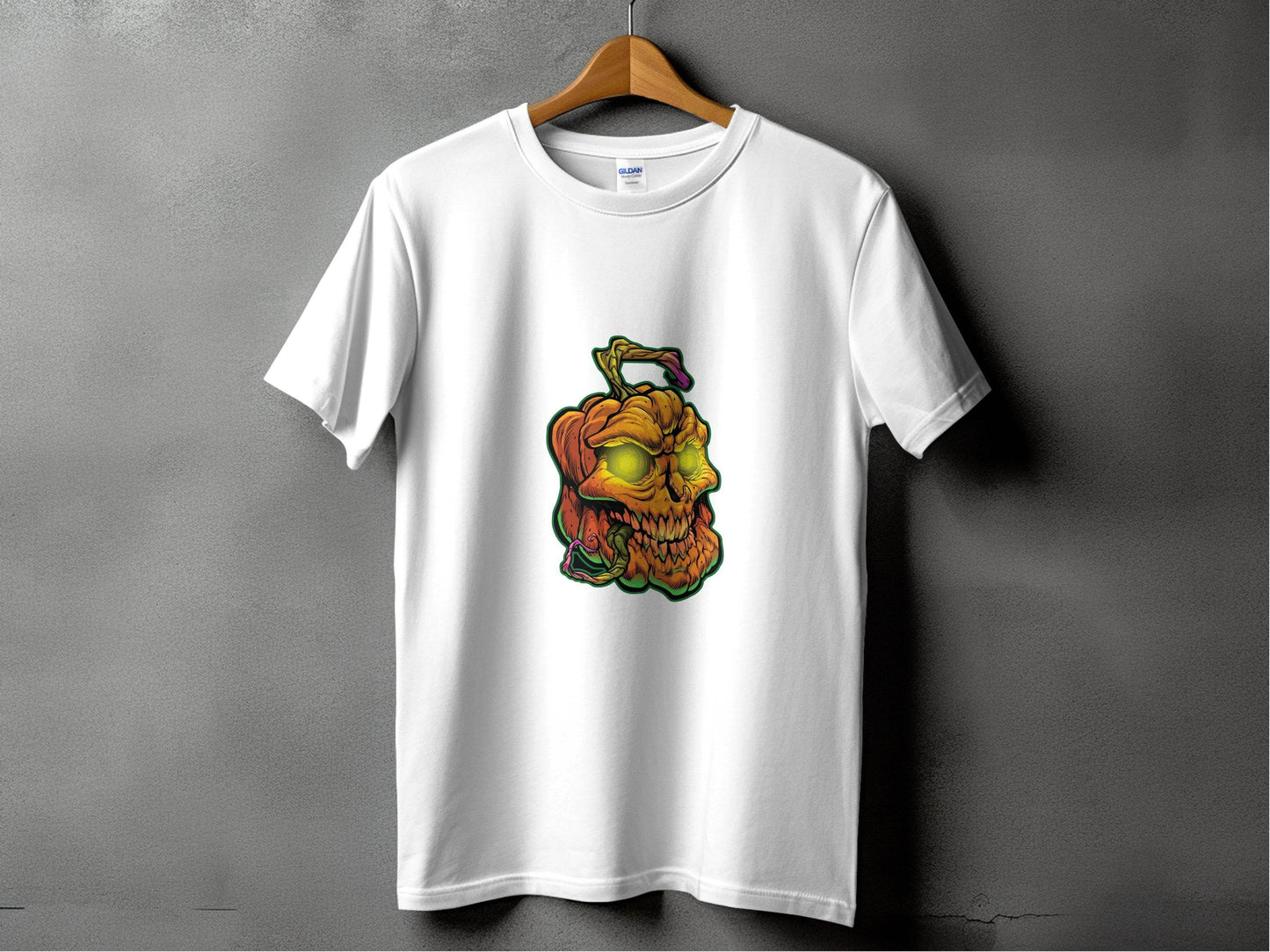 Glowing Eye Spooky Scary Pumpkin Skull Halloween T-Shirt - Design & Vybe