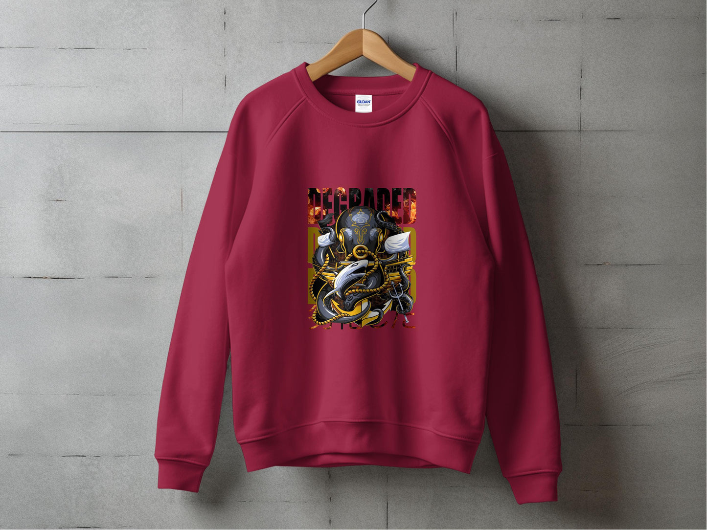 Vintage Octopus Graphic Red Long Sleeve product