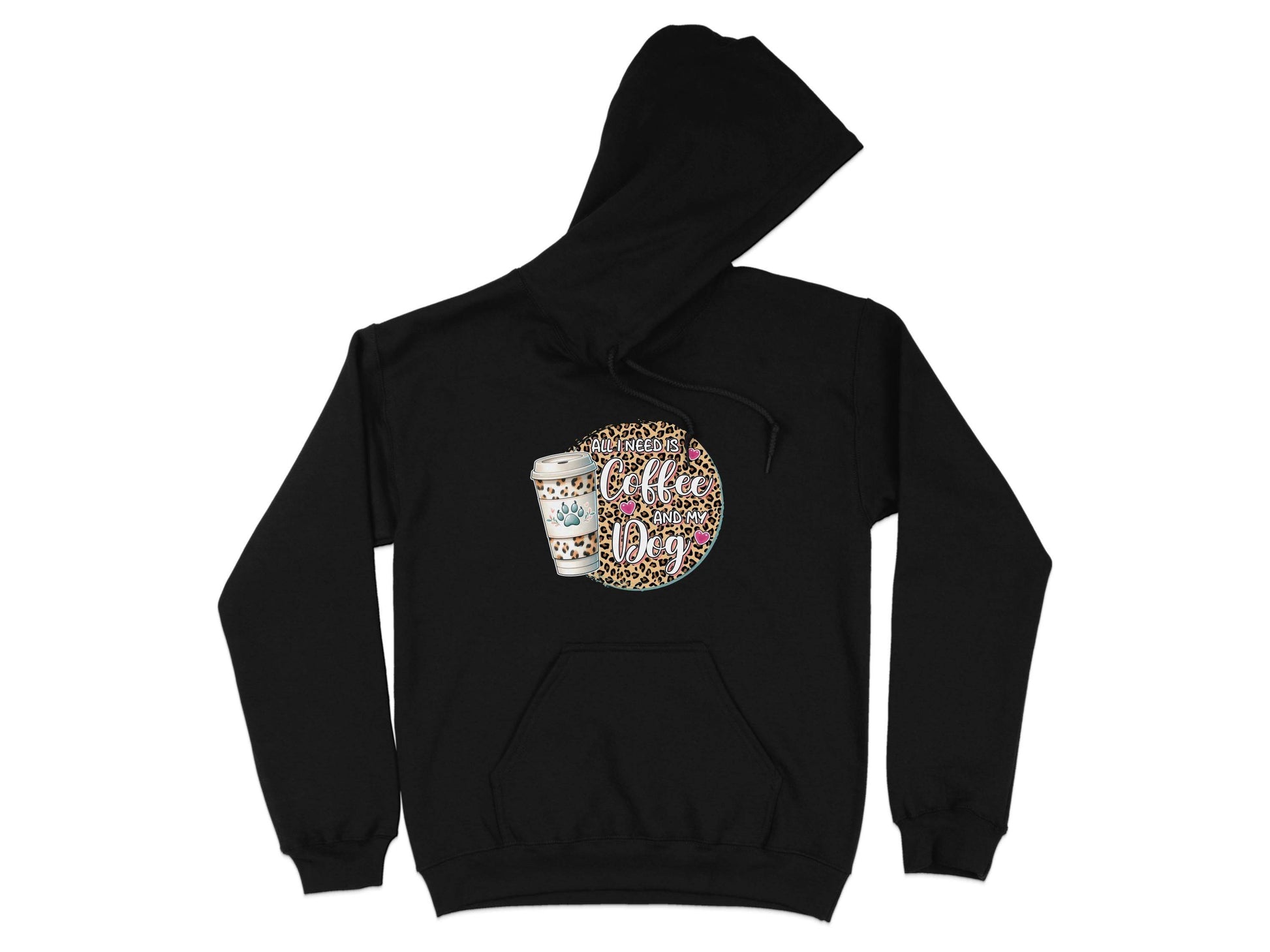 All I Need Is Coffee and My Dog Funny Quote Hoodie - Design & Vybe