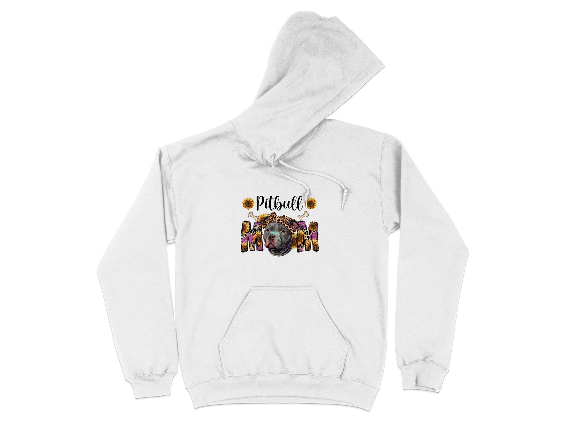 Pitbull Mom With Sunflowers And Bandana Mothers Day Hoodie - Design & Vybe