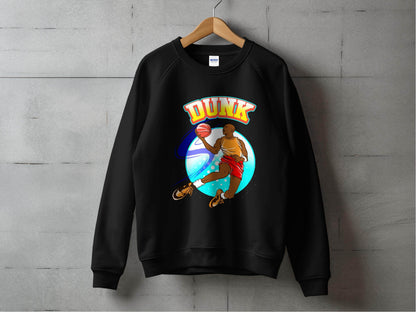 Vibrant Basketball Dunk Graphic Sports Sweater - Design & Vybe