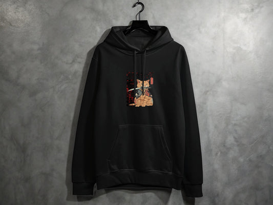 Cool Cat in Samurai Armor Design Hoodie product