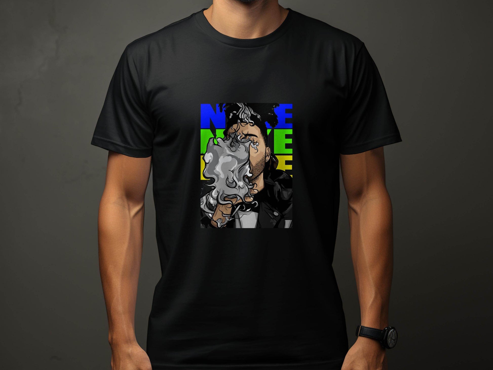 NEON Color Theme Abstract Art Smoke Design T-Shirt - Design & Vybe