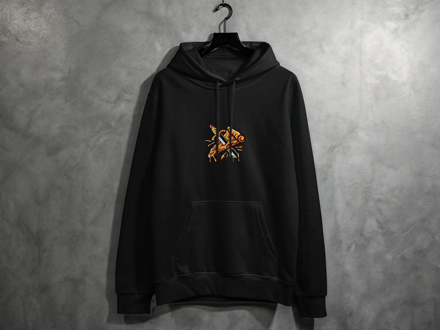 Pizza Slice Versus Sword Funny Artistic Design Hoodie - Design & Vybe