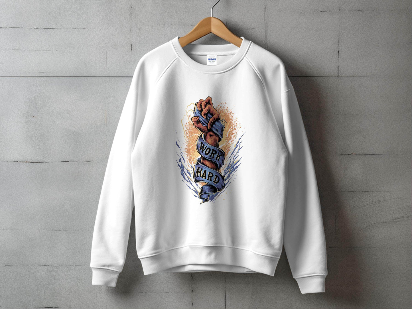 Motivational Work Hard Graphic Printed Sweater - Design & Vybe