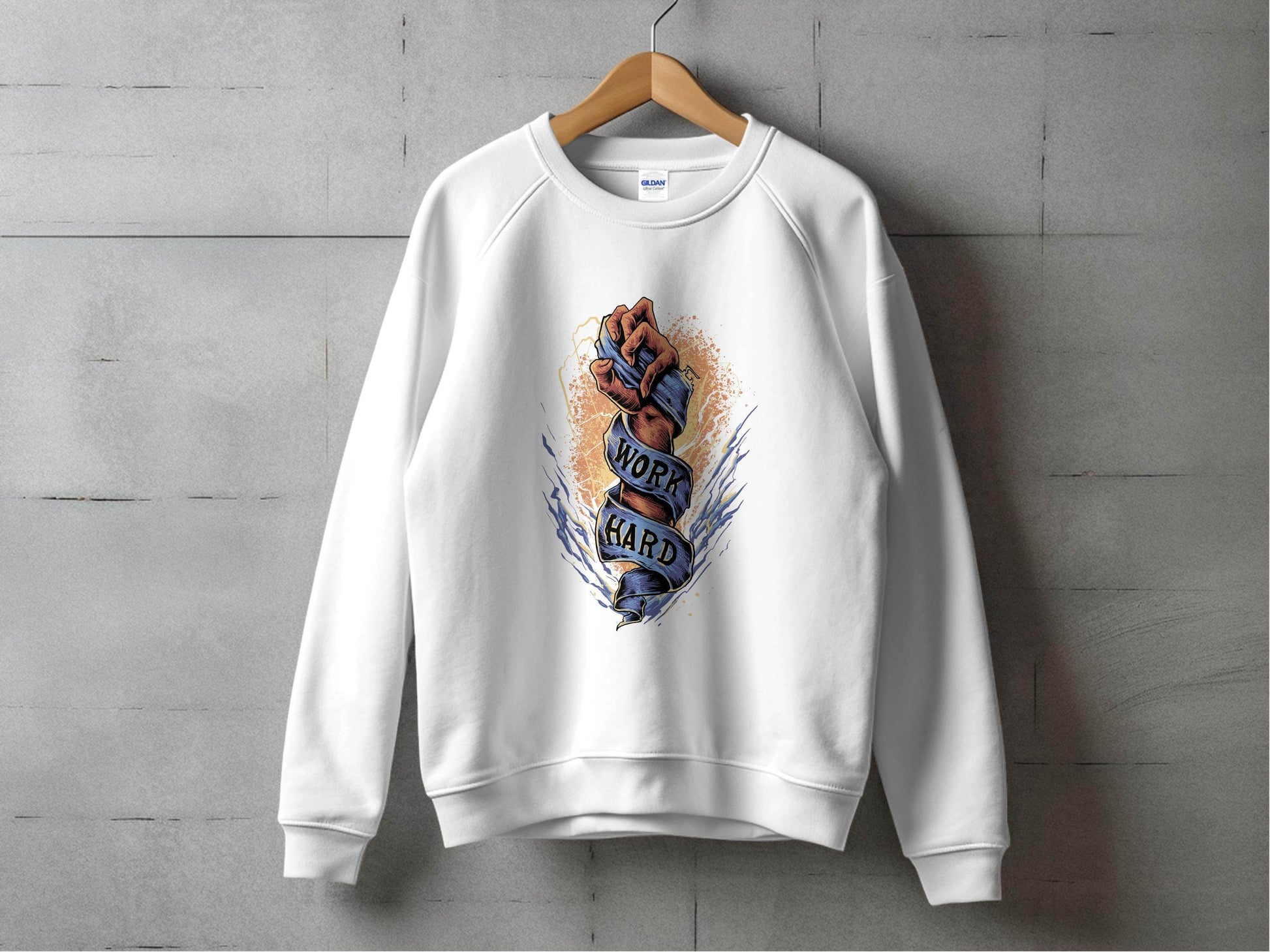 Motivational Work Hard Graphic Printed Sweater - Design & Vybe