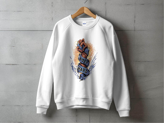 Motivational Work Hard Graphic Printed Sweater - Design & Vybe