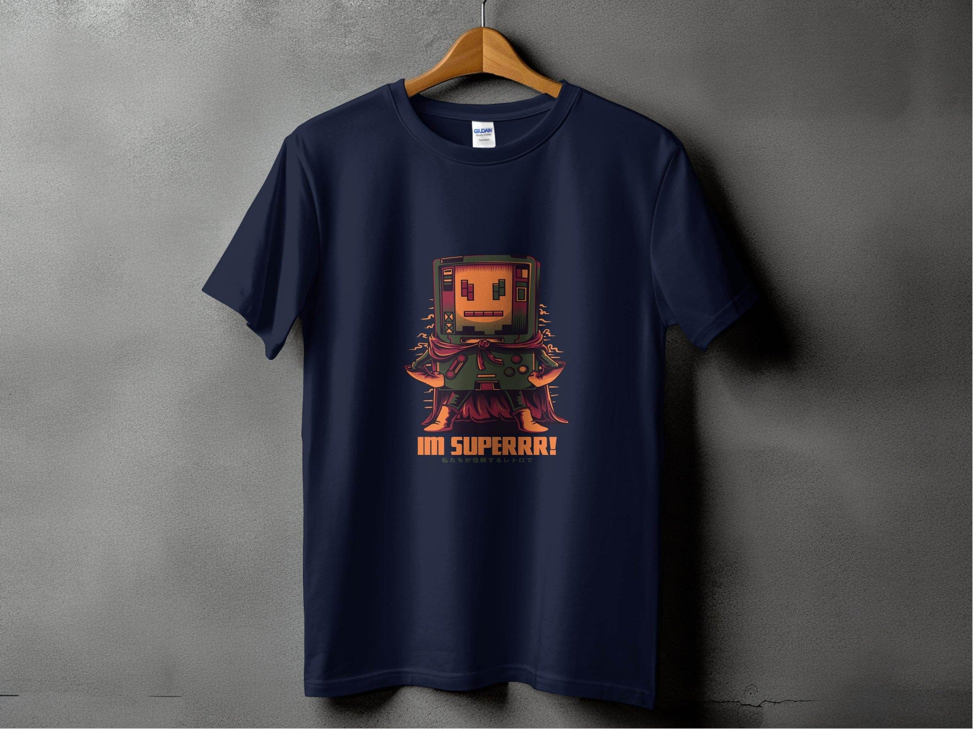 Retro Game Robot I'm Superrr Design Awesome T-Shirt - Design & Vybe