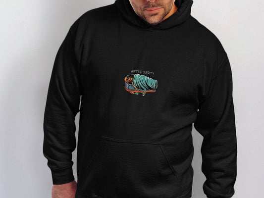 After Party Skeleton Resting in Coffin Graphic Hoodie - Design & Vybe