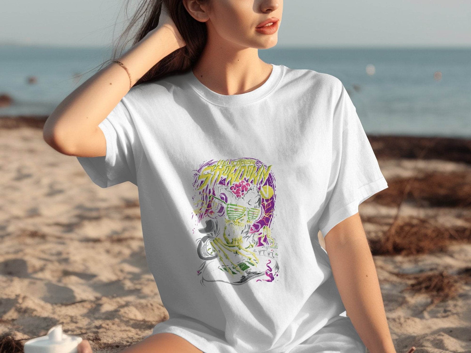 Helicopter Thunder Skull Design With Glasses T-Shirt - Design & Vybe