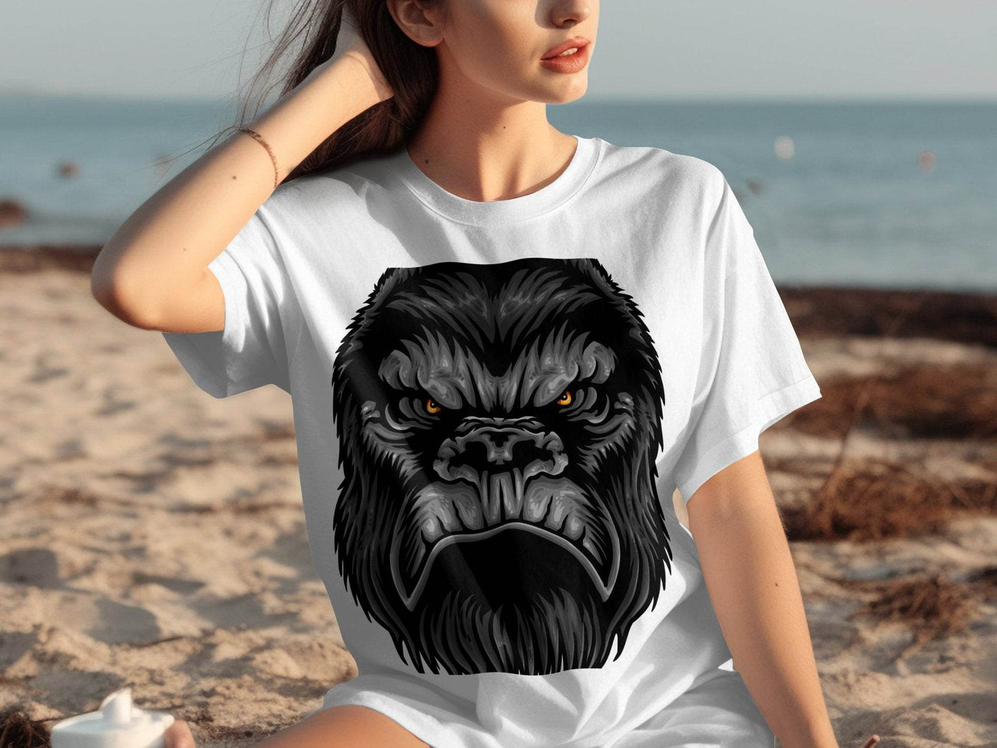 Fierce Beast Design Angry Gorilla Face T-Shirt - Design & Vybe
