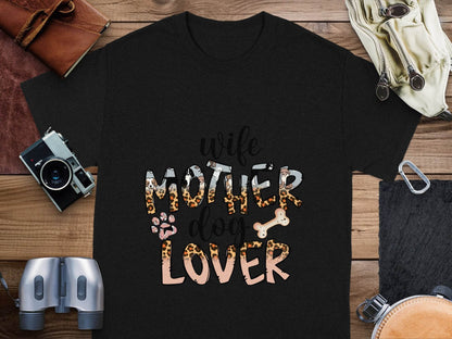 Wife Mother Dog Lover Animal Print Bone Graphic T-Shirt - Design & Vybe