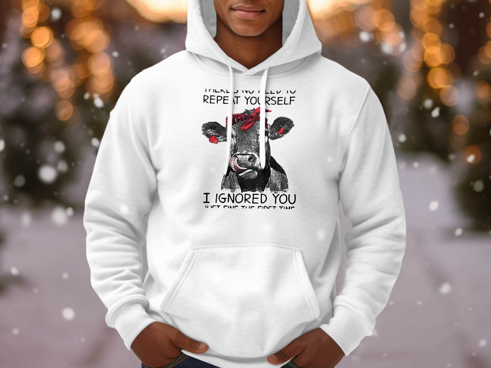 There's No Need to Repeat Yourself Funny Cow Hoodie - Design & Vybe