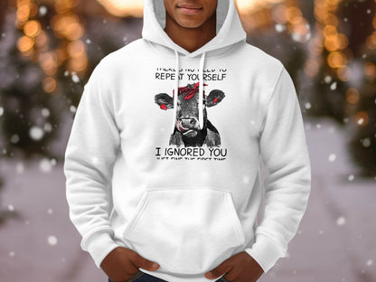 There's No Need to Repeat Yourself Funny Cow Hoodie - Design & Vybe
