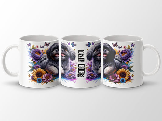 Shih Tzu design with flowers and butterflies product type