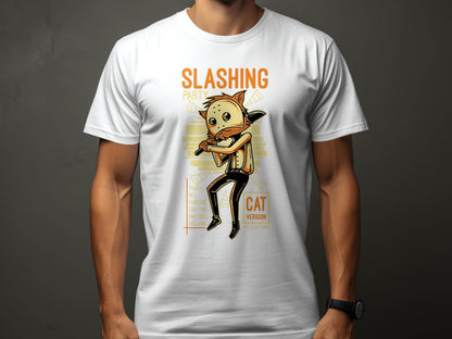 Slashing Party Cat Version for Adult Only Graphic T-Shirt - Design & Vybe