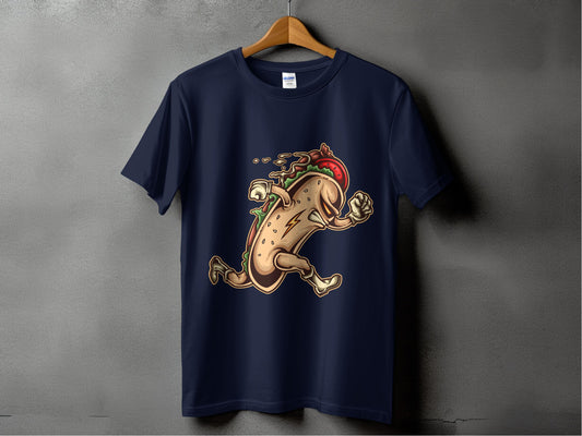 Fun Cartoon Hot Dog Running Printed T-Shirt product