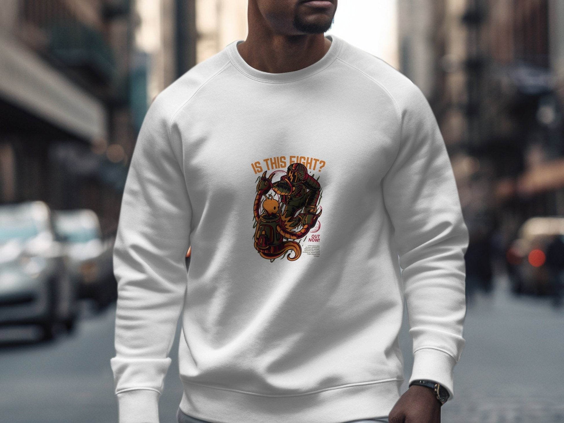 Is This Fight Out Now with Robot Battle Art Sweater - Design & Vybe