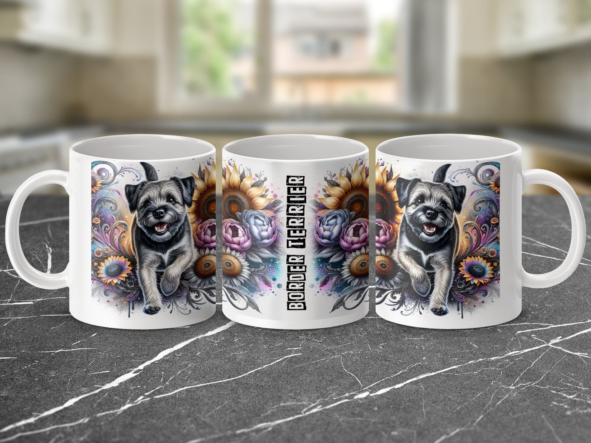 Colorful Border Terrier Dog Artwork Mug product