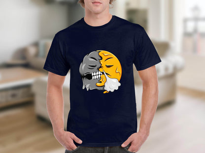 Duality of Nature Smiley Graphic Print T-Shirt - Design & Vybe