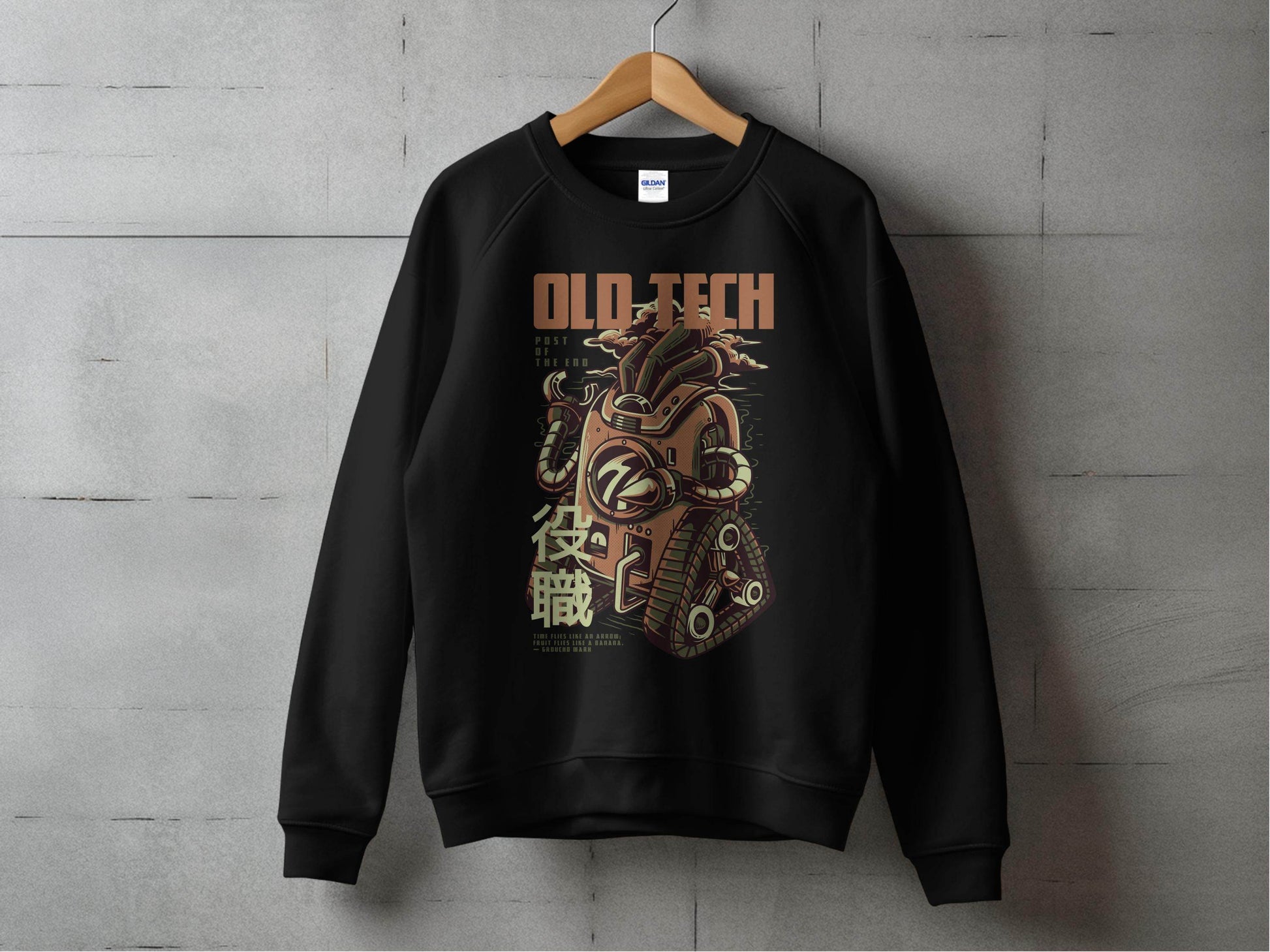 Old Tech Post of the End Robot Inspired Sweater - Design & Vybe
