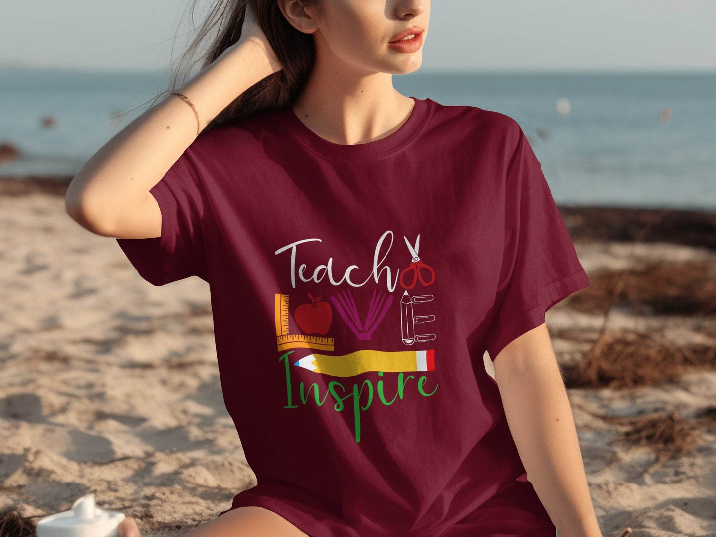 Teach Love Inspire Back To School Design Teachers T-Shirt - Design & Vybe