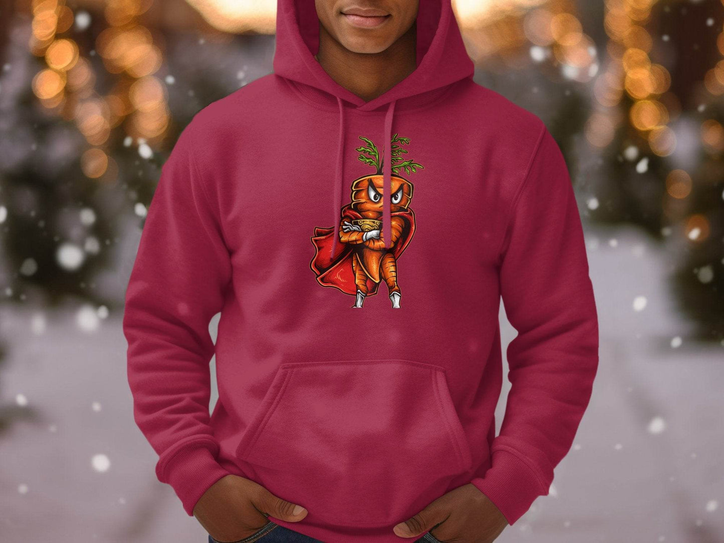 Superhero Carrot Character Graphic Sweater - Design & Vybe