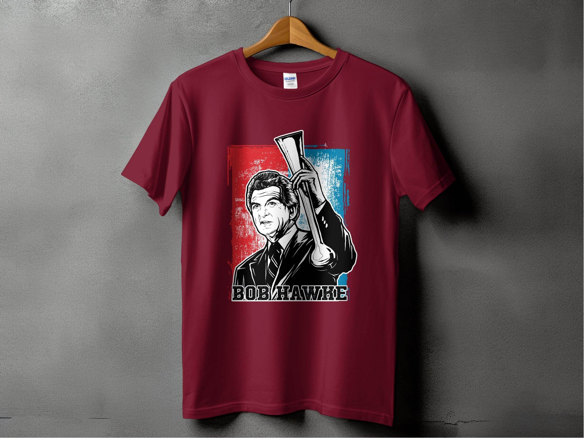Bob Hawke with Weapon Graphic T-Shirt product type
