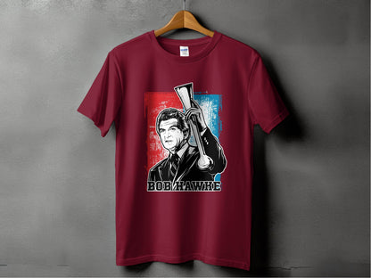 Bob Hawke with Weapon Graphic T-Shirt product type