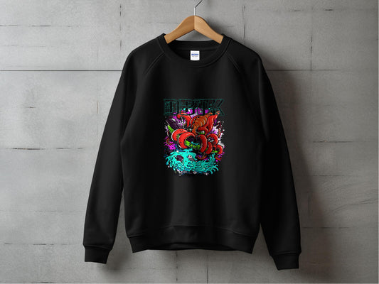 Graphic Print Dragon Design Black Sweatshirt Product