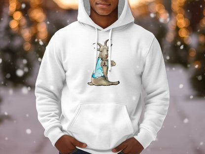 I Love Dad Print Quirky Goat Design Hoodie - Design & Vybe