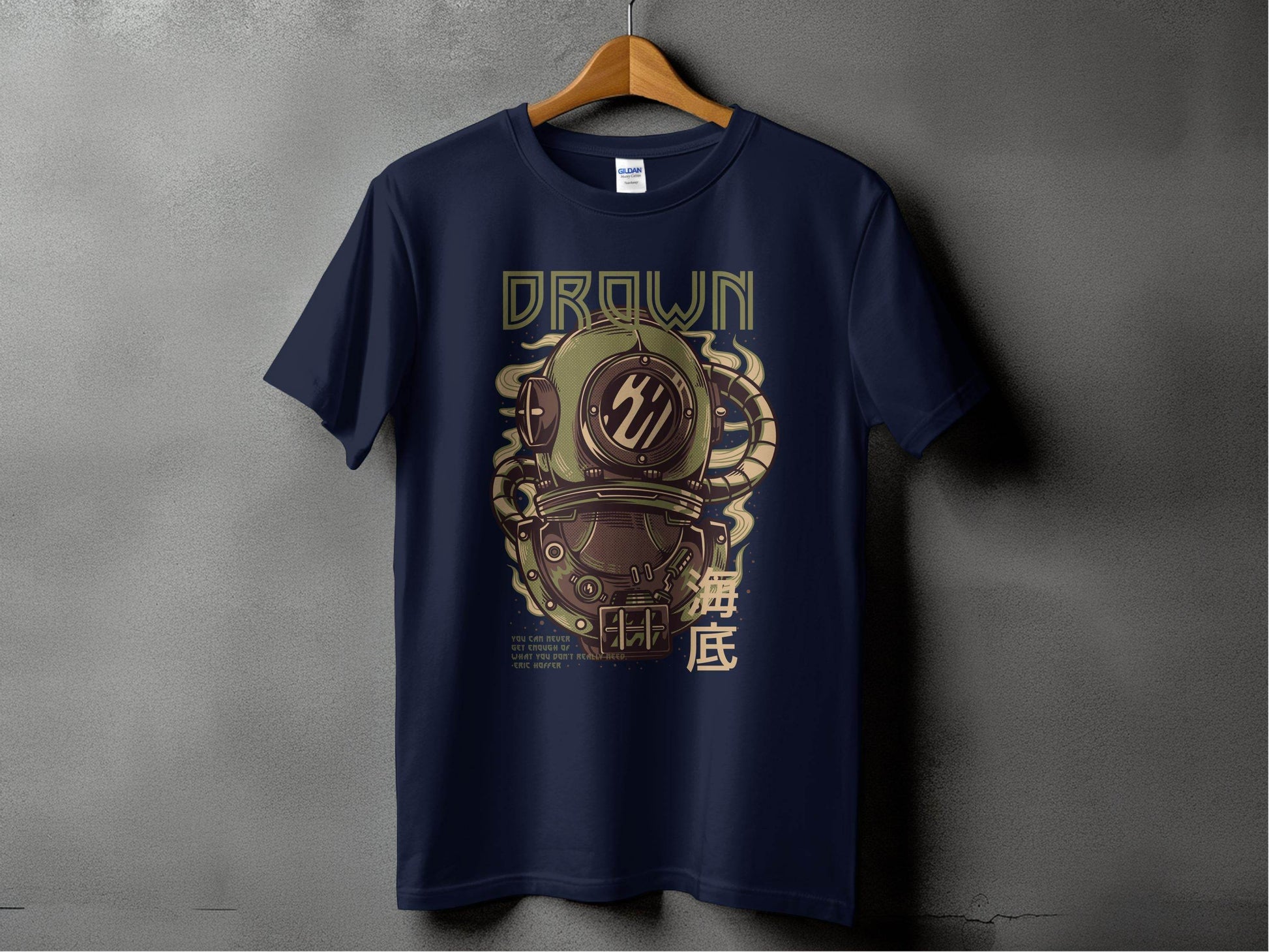 Drown Underwater Helmet Design Cool Graphic T-Shirt - Design & Vybe
