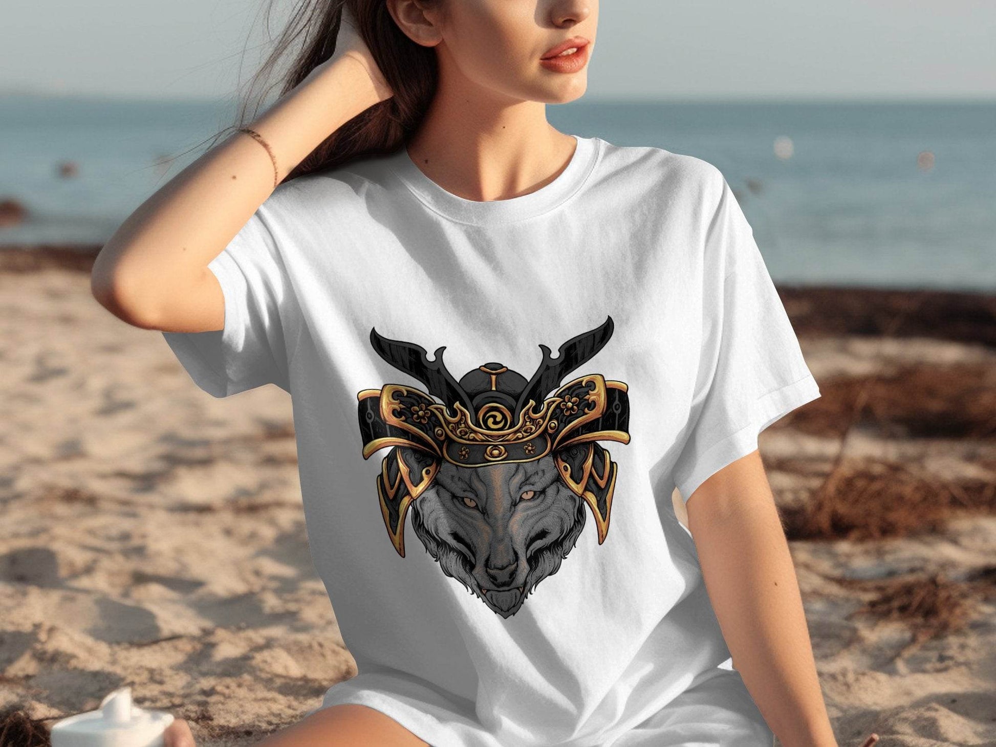 Fierce Wolf Samurai Warrior Graphic T-Shirt - Design & Vybe