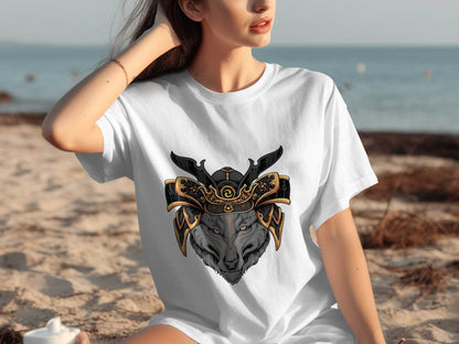 Fierce Wolf Samurai Warrior Graphic T-Shirt - Design & Vybe