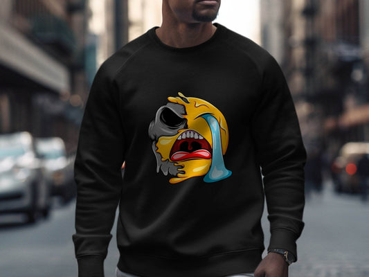 Melting Emoji Face Smiley Design Graphic Sweater - Design & Vybe