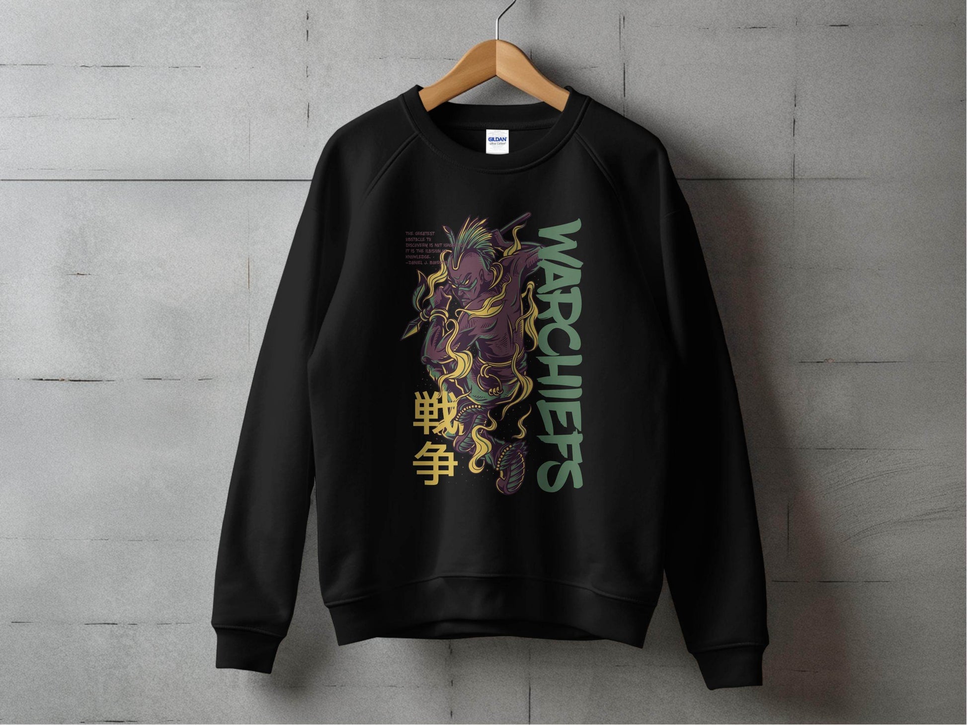 Warchiefs With Japanese Text Graphic Design Sweater - Design & Vybe
