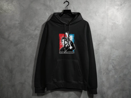 Iconic Bob Hawke Illustration Graphic Print Hoodie - Design & Vybe