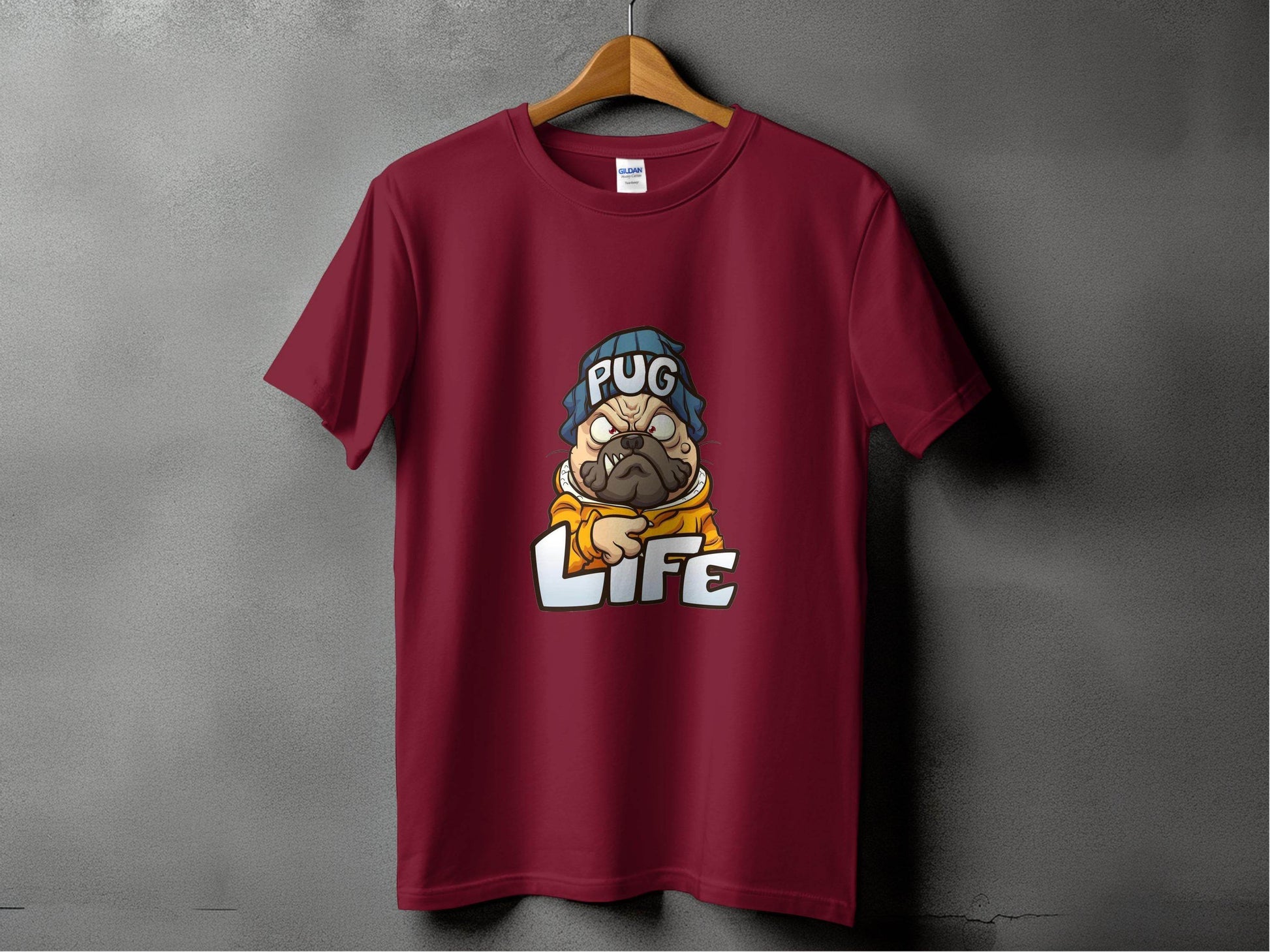 Cartoon Pug With Attitude Pug Life Design Style T-Shirt - Design & Vybe