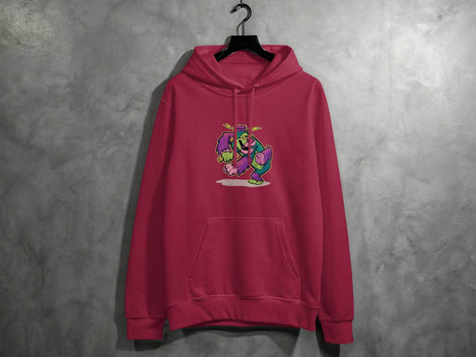 Cartoon Frankenstein with Lightning Strikes Above Hoodie - Design & Vybe