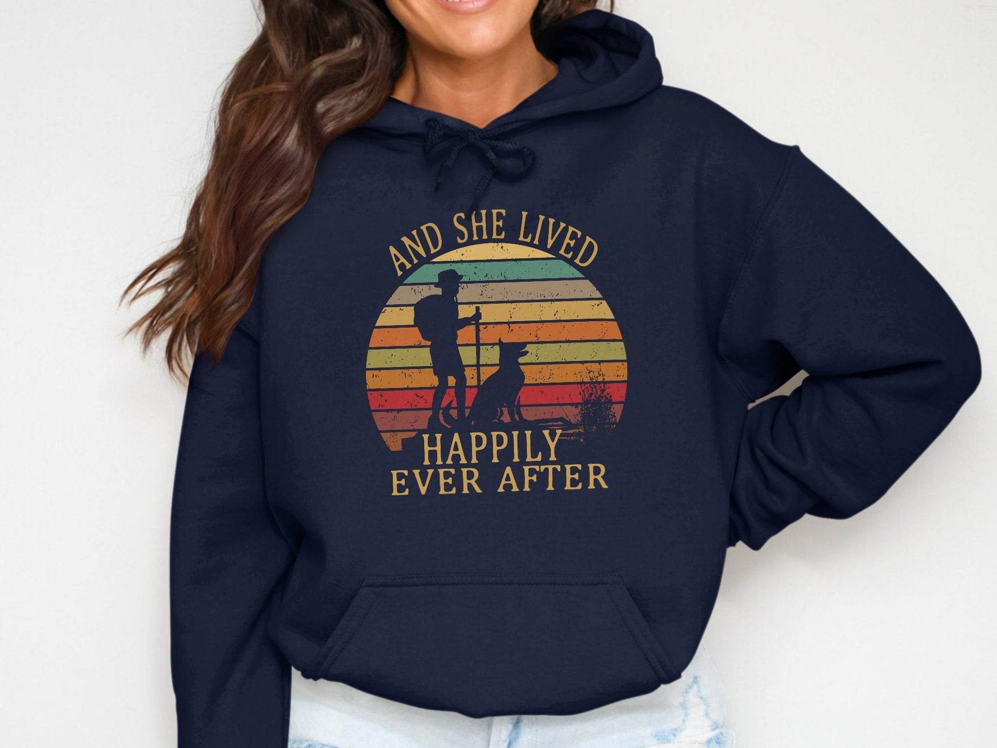 Hiking Dog And She Lived Happily Ever After Hoodie - Design & Vybe